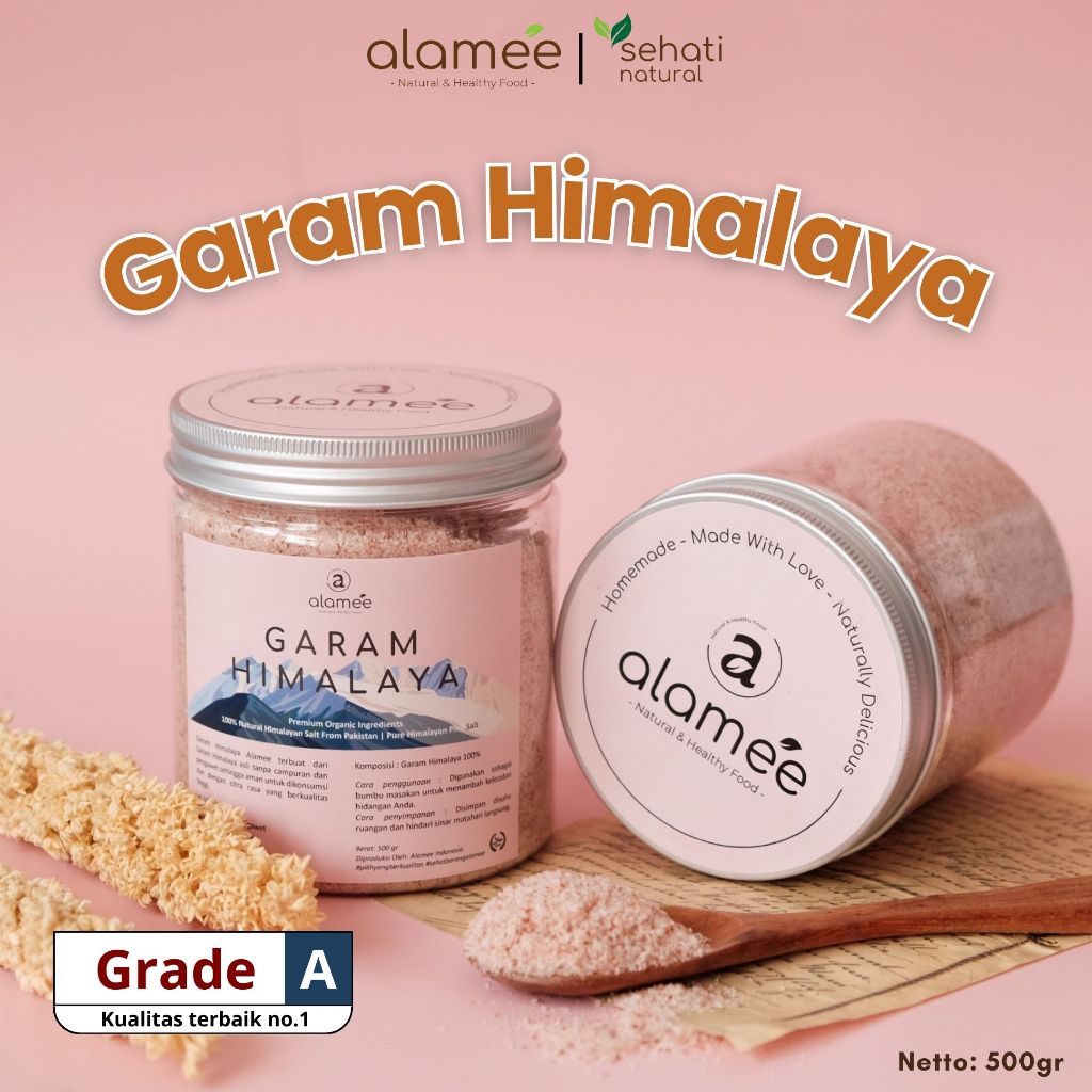 

Garam Himalaya Natural 500g Pink Himalayan Sea Salt Pakistan Bumbu Masakan