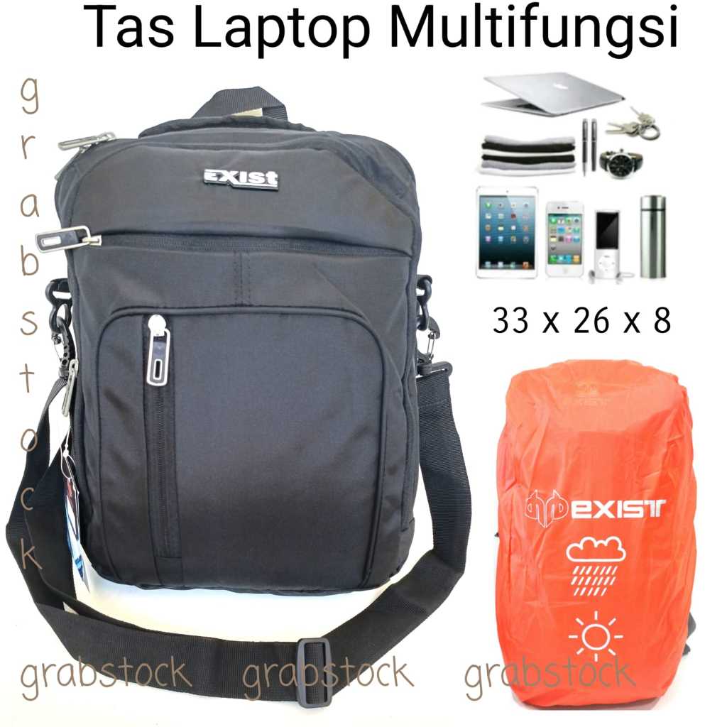 Exist Tas Laptop Multifungsi Plus Raincover Bisa Ransel - selempang - Tenteng
