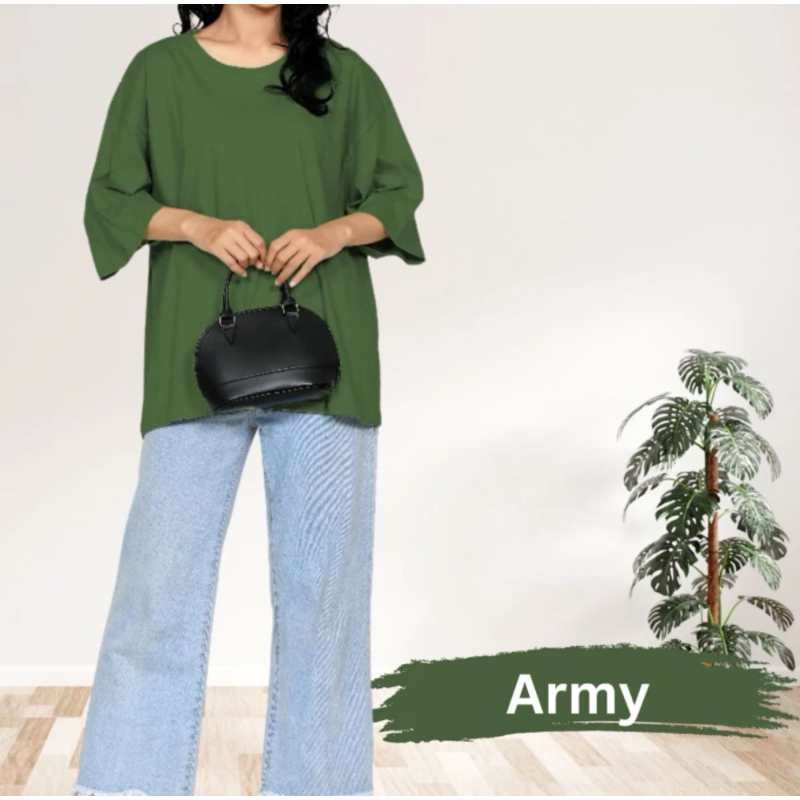 Kaos Jumbo Army Plain Corton Combed 30s