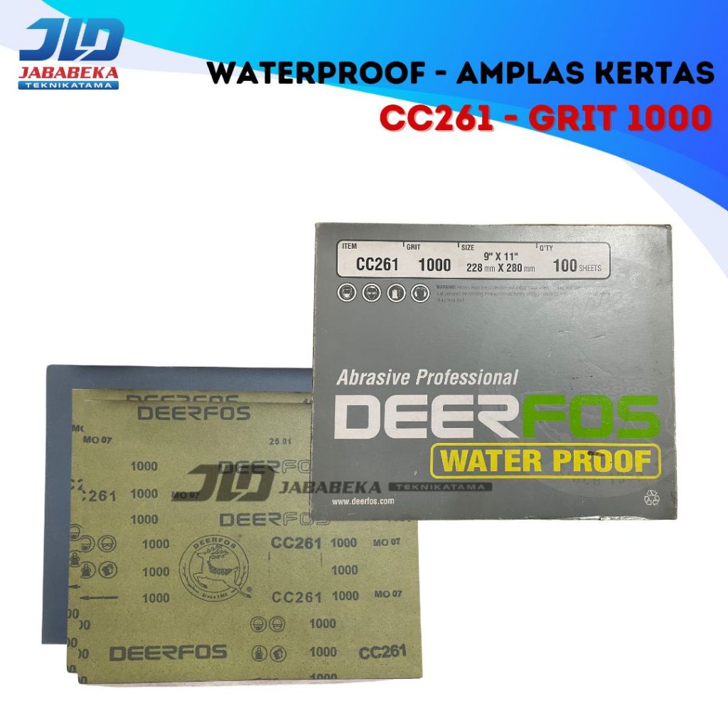 DEERFOS CC261 1000 Amplas Kertas Waterproof Tahan Air CC261 1000 Grit 1000 #1000 Deerfos