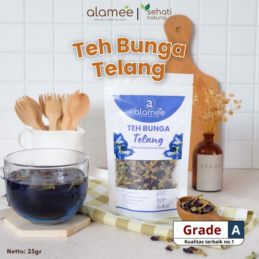 

Teh Bunga Telang Kering Butterfly Pea Tea Herbal OrganikSehat Alami Asli Organic 25 Gr