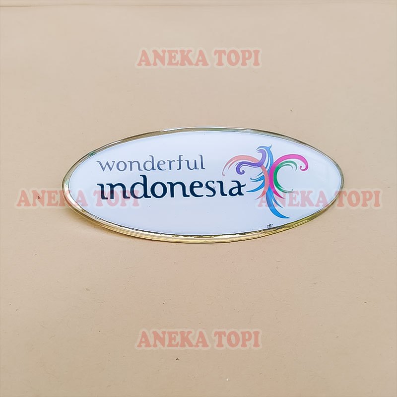 Pin Logo Wonderful Indonesia Oval Pin Bros Wonderful Indonesia Oval - Aneka Topi