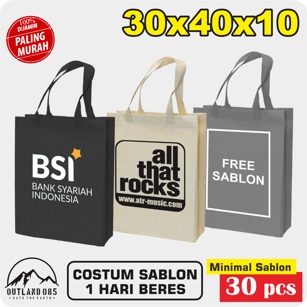 

TBB 30x40x10 bungkus Tas Kain Spunbond Goodie Bag Kantong Goody polos souvenir event murah