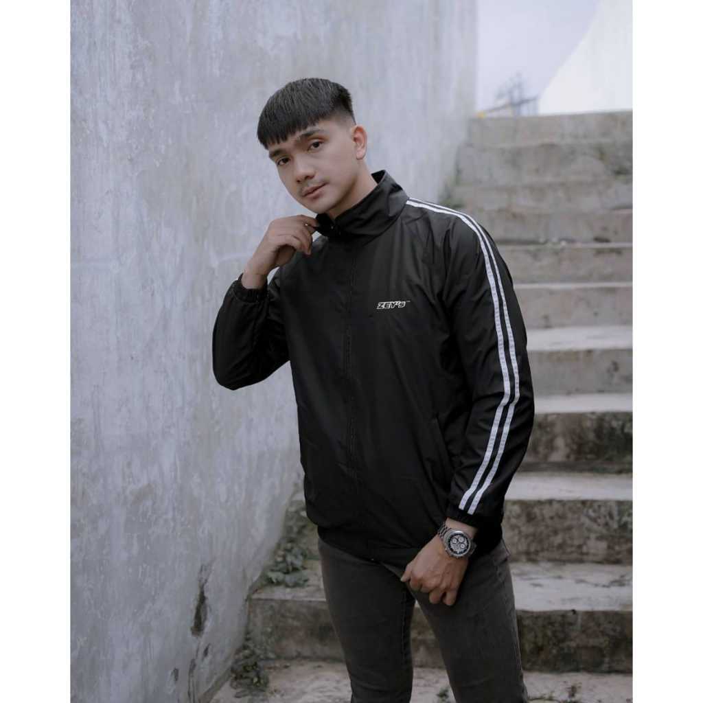 ZEYS Jaket Tracktop Linea Jacket Vintage Pria Wanita Stripe