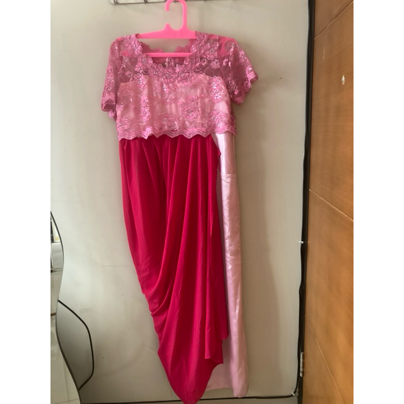 dress brokat panjang