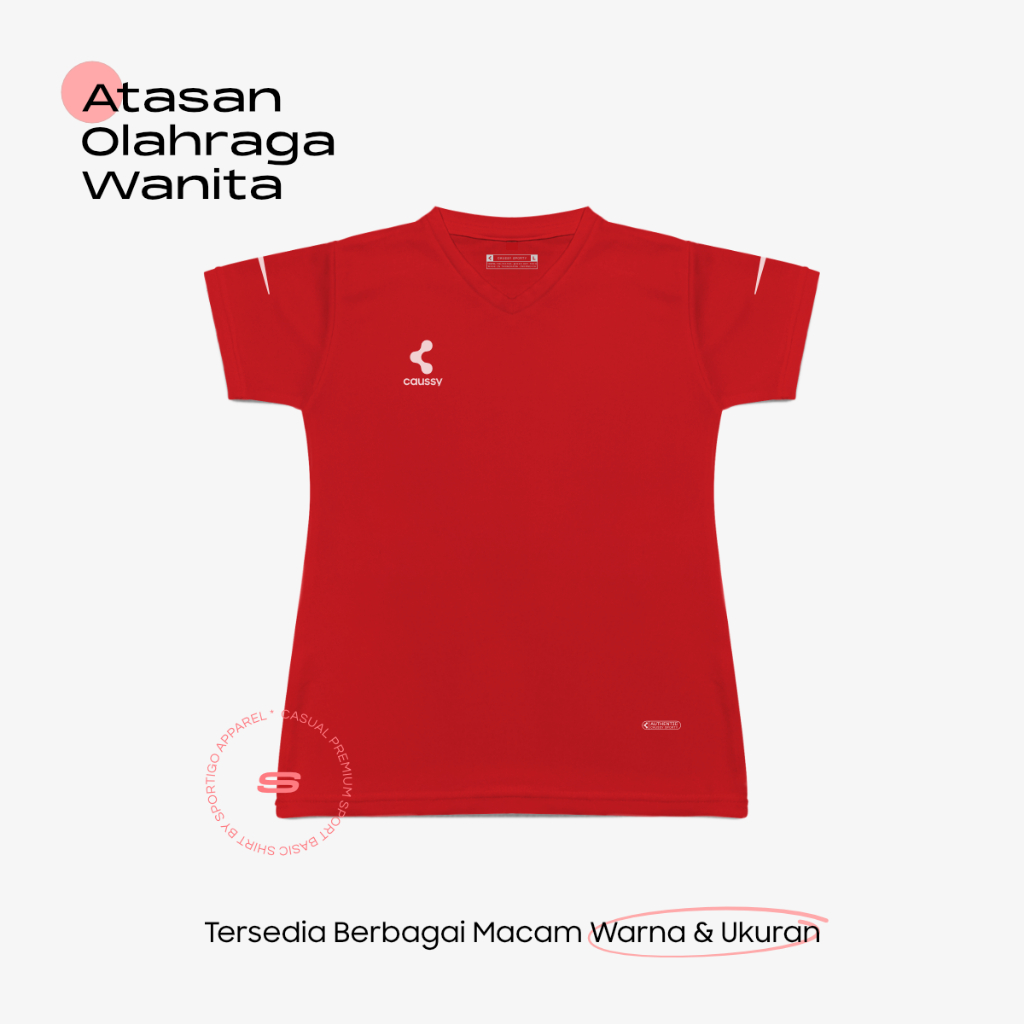 Kaos Olahraga Wanita Dry Fit Caussy cocok untuk Atasan Baju Senam, Training, Fitness, Aerobic, Yoga.