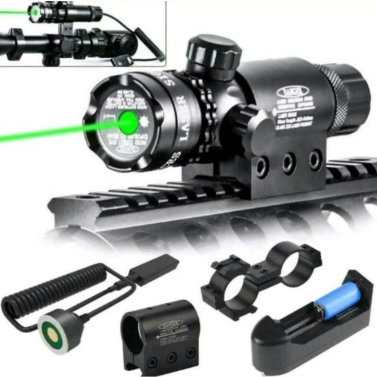 KODE Y17C COD Laser Tembaakk Senapan Angin Nyala Hijau dan Merah Jarak Jauh Scope Siang Malam 1 Set 