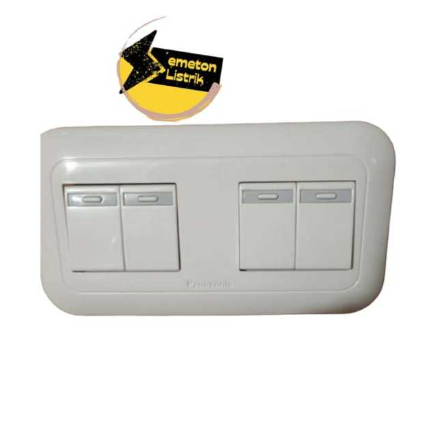 Saklar Double Seri / 4 Gang Panasonic Tanam (IB) WEJP78049+WE5531