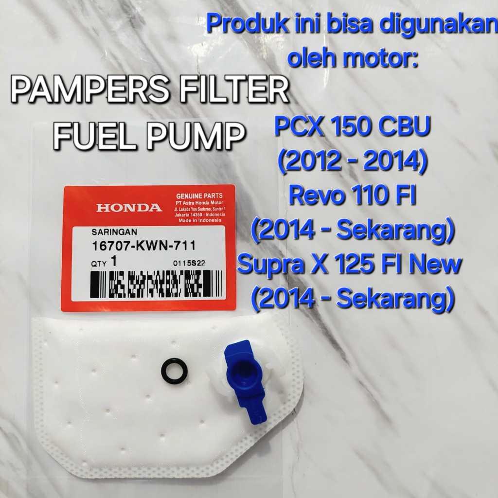 PAMPERS FILTER FUEL PUMP PCX 150 CBU REVO 110 FI SUPRA X 125 FI NEW ORIGINAL 16707-KWN-711