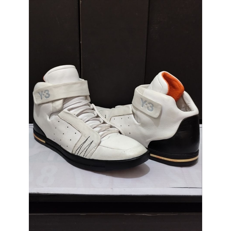 Adidas Y-3 Yohji Yamamoto Mid Strap White Leather Black Vintage Rare size 41 PL