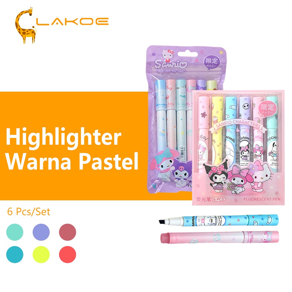 

KODE F82L LAKOEINDONESIA Stabilo Highlighter Pen Warna Warni 6 PcsSet