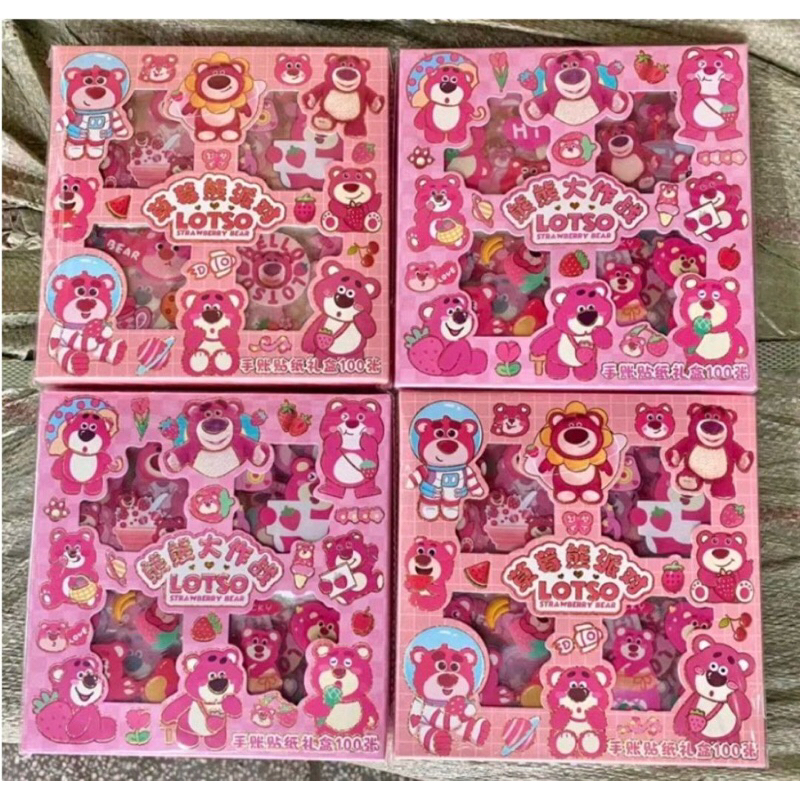 

Sticker Karakter Lotso 2D/Stiker Karakter Isi 100pcs