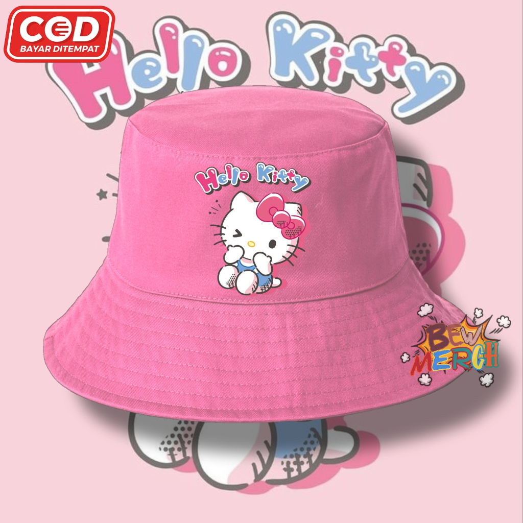Topi Bucket Anak Hello Kitty / Topi Anak Hello Kitty