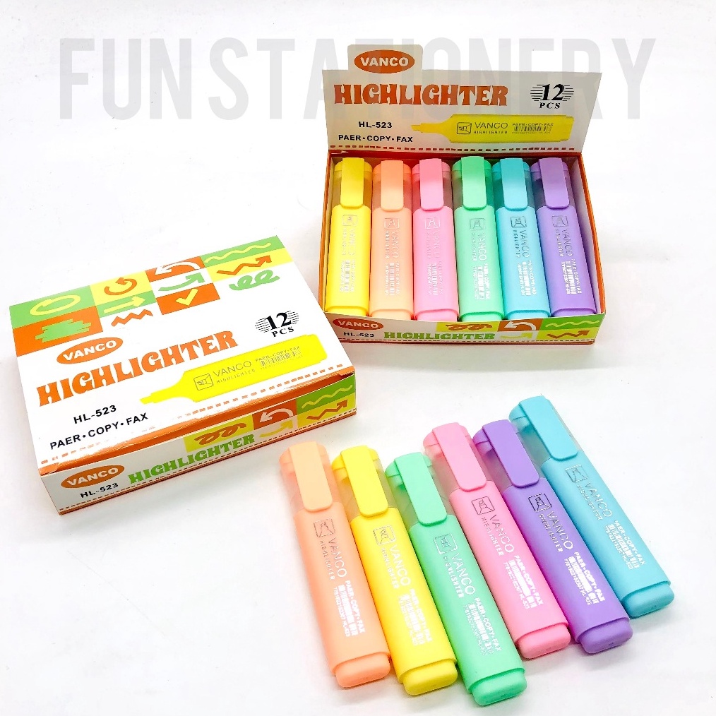 

KODE J46K 12 PCS STABILO VANCO PASTEL HL523 HIGHLIGHTER PEN