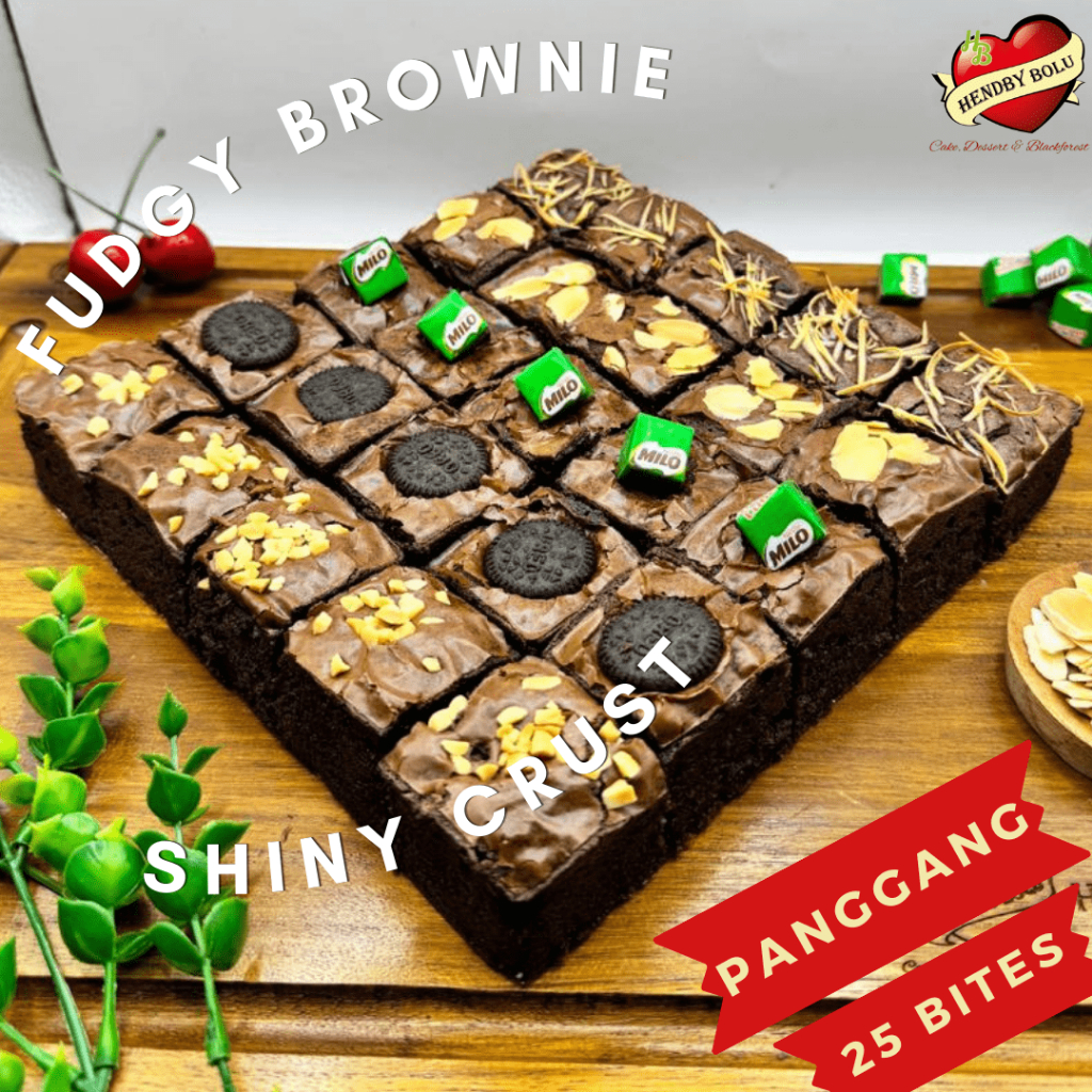 

Brownies Coklat / Brownies Sekat 25 / Brownis Skat Panggang Kacang Almond Keju Kacang Ukuran 20x20cm