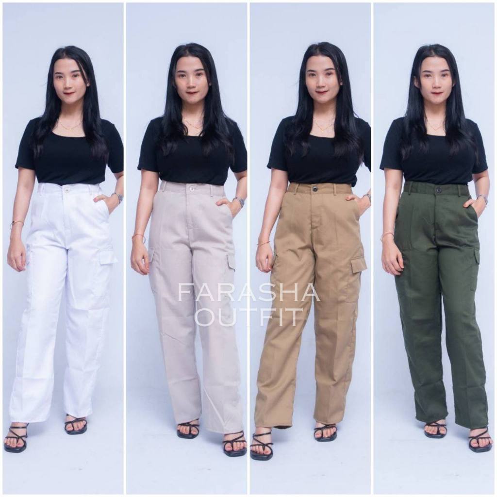 Celana cargo wanita highwaist premium / Celana cargo wanita / Celana wanita cargo / Celana cargo