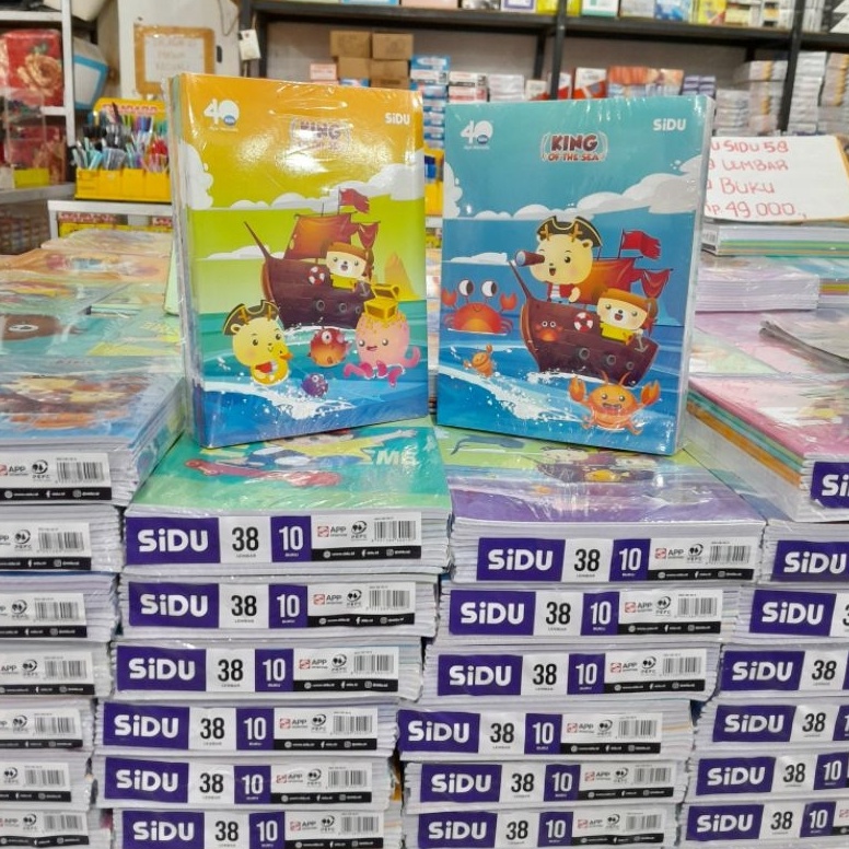 

KODE V77F Buku tulis SIDU 38 lembar 1 pack isi 1 buku