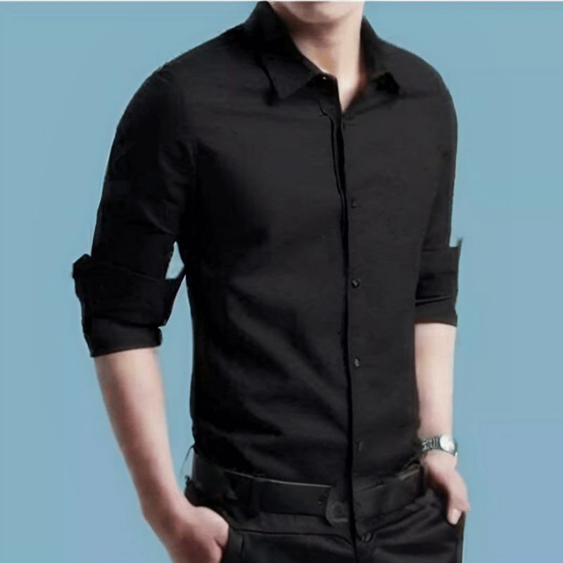 (PROMO COD)Kemeja Pria Lengan Panjang Kemeja Polos Pria Oxford Oxport Kemeja Hitam Baju Laki Laki He