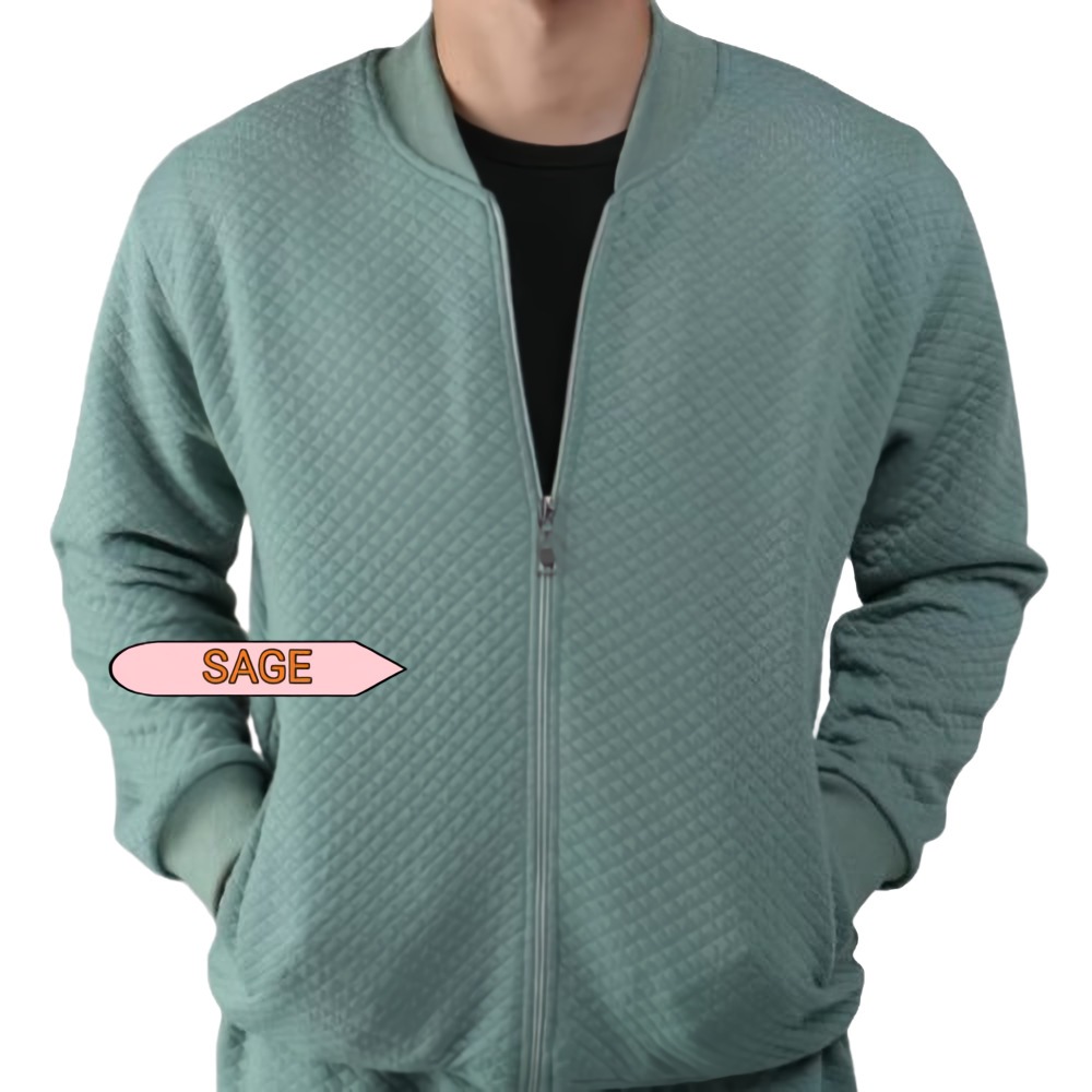 Jacket Comfy Polos Unisex Jacket Comfy Diamond Knitt Warna Sage