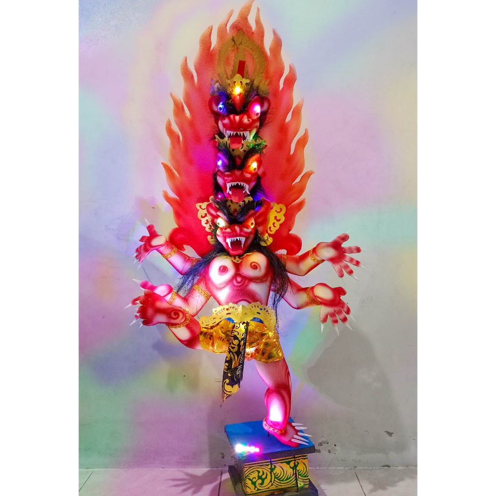 OGOH OGOH BESAR KEPALA TIGA ISI LAMPU , OGOH OGOH MINI BALI