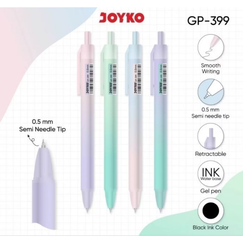 

Pulpen Joyko Gel Pastel GP-399 Grosir 12 Pc