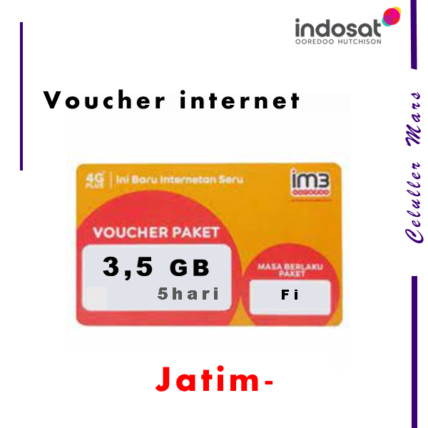 Voucher Indosat 2.5GB | 3.5 5Hari ORI, vocher indosat 2,5GB 5 hari Jatim