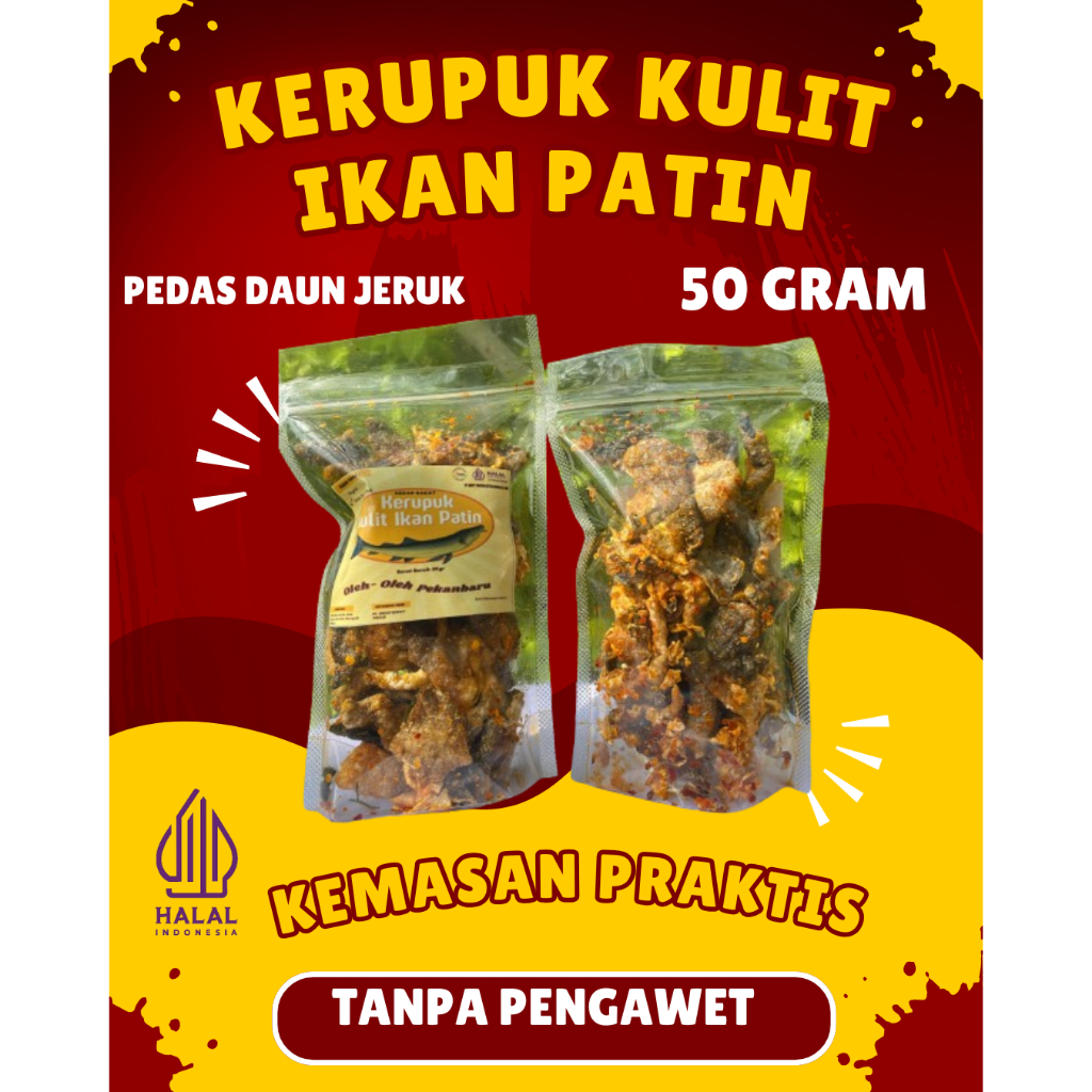 

Kerupuk Kulit Ikan Patin Pedas Daun Jeruk 50 gr