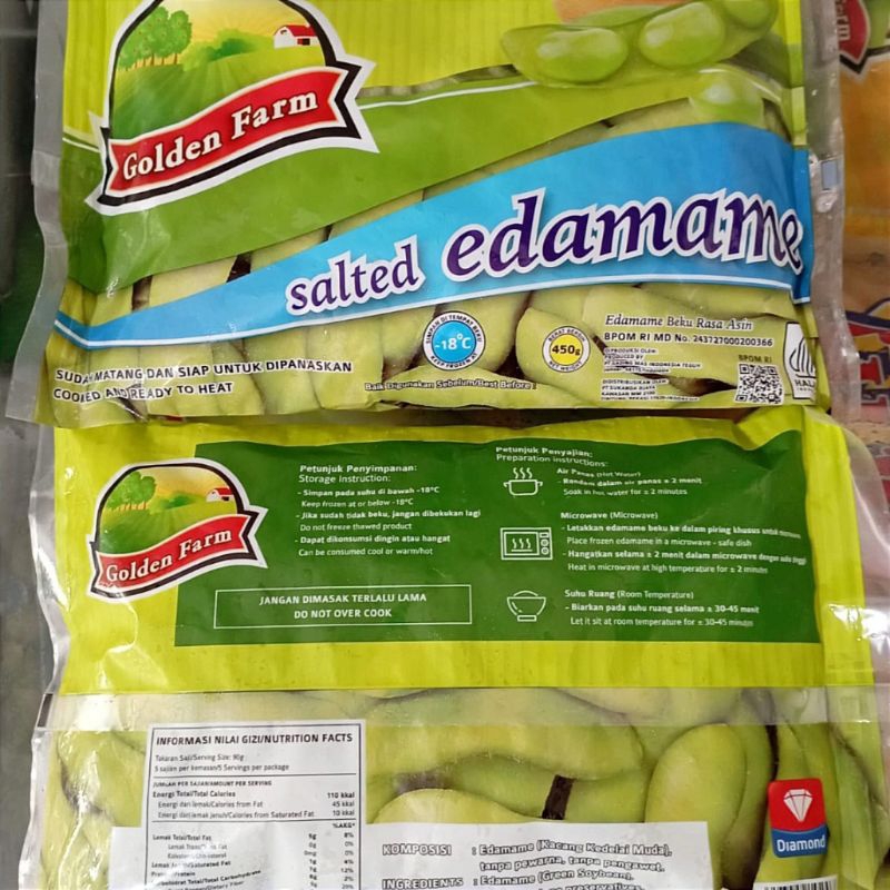 

Golden Farm Salted Edamame 450g/Edamame Golden Farm/Edamame Frozen/Golden Farm Edamame 450g