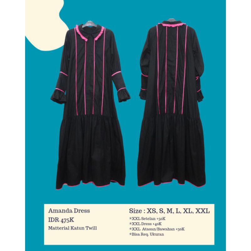 AMANDA DRESS BY SACOLL / DRESS KEKINIAN / KOLEKSI TERBARU / SACOLL