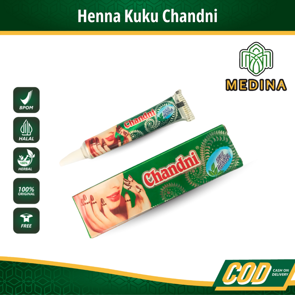 Henna Chandni | Pacar Kuku | Henna Halal | Henna Kuku | Mehendi - Oleh Oleh Haji Umroh 6 gr