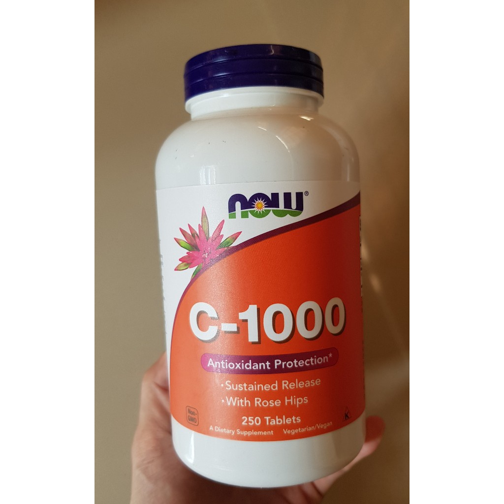 NOW Foods C-500 C-1000 mg 250 Tablets NOW Vitamin C - 250 Tablets c1000 1000mg