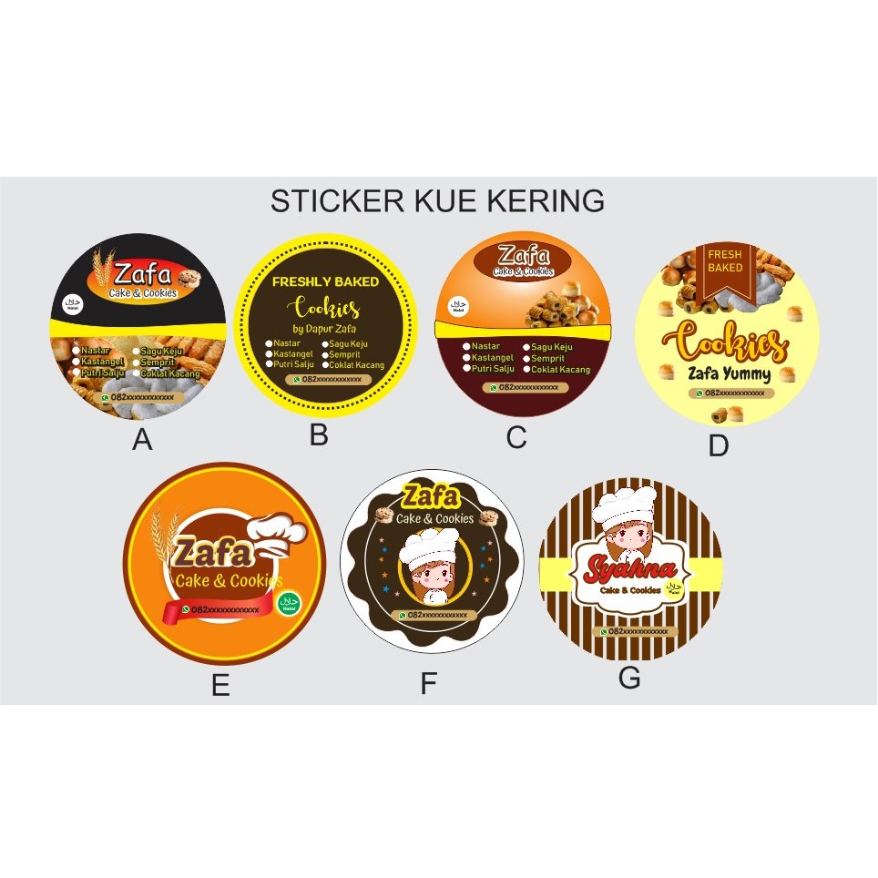 sticker kue kering/stiker kue lebaran/stiker nastar/sticker kastangel