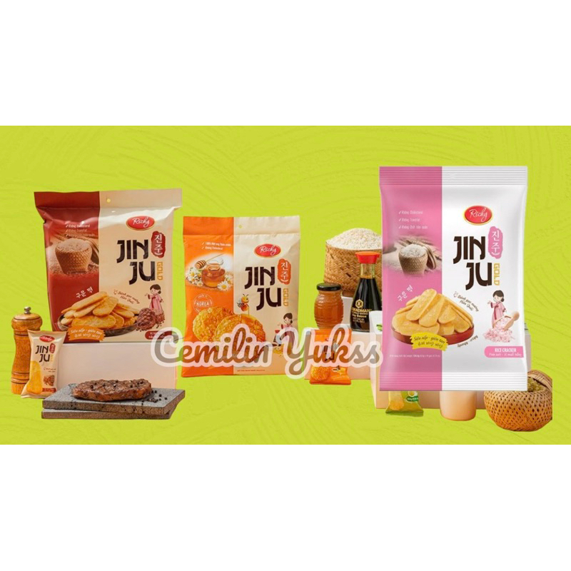 

Richy Jinju Rice Crackers 134,4g Honey Rice Crackers BBQ Pink Seasalt Rice Crackers Vietnam