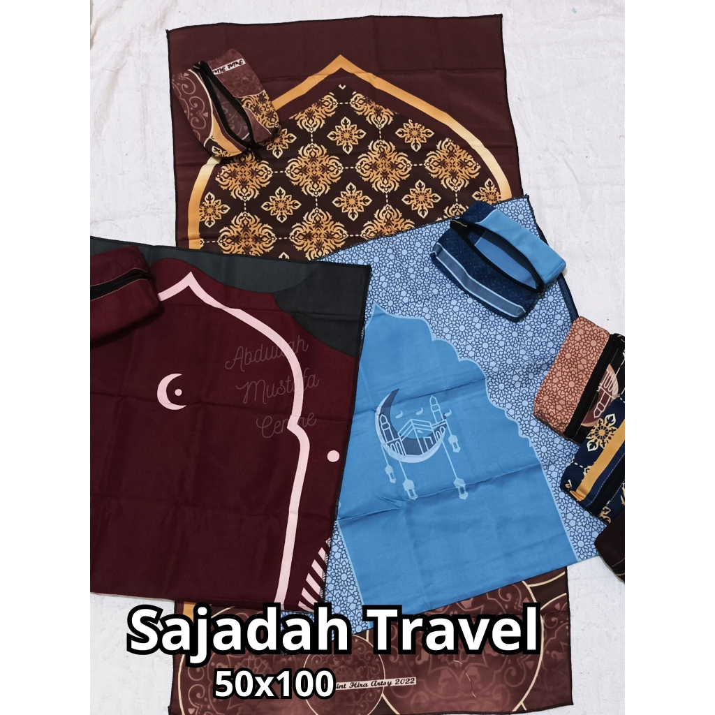 SAJADAH TRAVELING DUBAI 50 X 100 | SAJADAH POUCH SERUT PRINT DUBAI | SAJADAH TRAVEL DOMPET | SAJADAH
