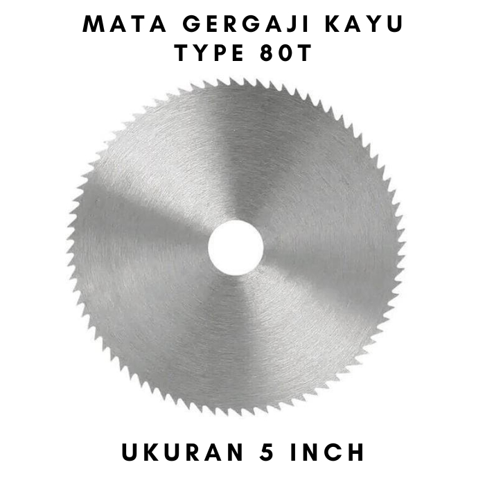 Mata Gerinda Saw Blade Belah Kayu 80T Mata Gergaji Potong Kayu Mata Gerinda Tangan 5 Inch