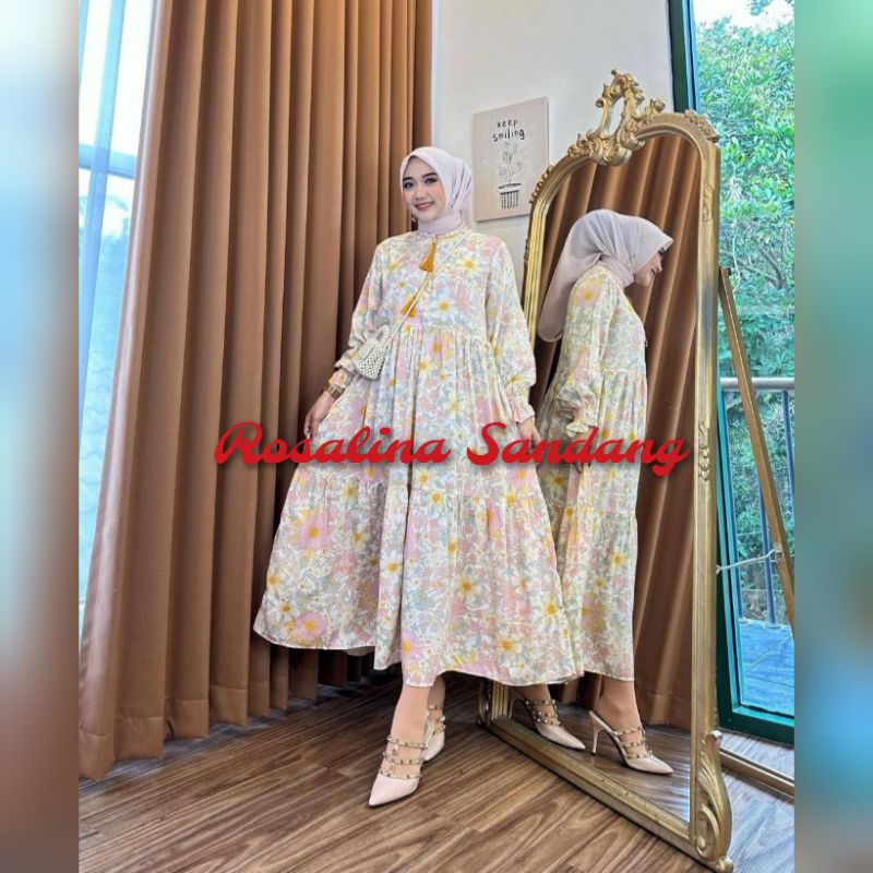 MIDI DRESS RAYON PREMIUM MIDI DRESS BUSUI MIDI DRESS MOTIF BUNGA MIDI DRESS KARLA MIDI DRESS MURAH M