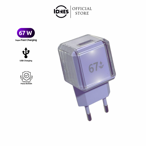 IDONES Kepala Charger Fast Charging USB-A Ice 67W