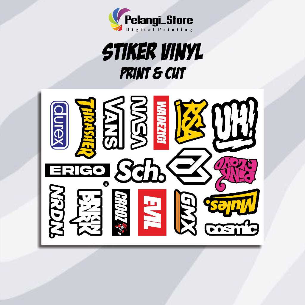 

STICKER LOGO BRAND AESTHETIC UNTUK LAPTOP CASE TUMBLER HP HELM MOTOR UKURAN 5 CM PER STIKER