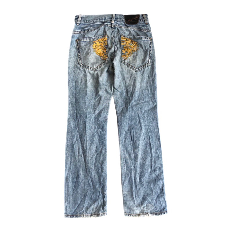 ed hardy embroidered tiger jeans