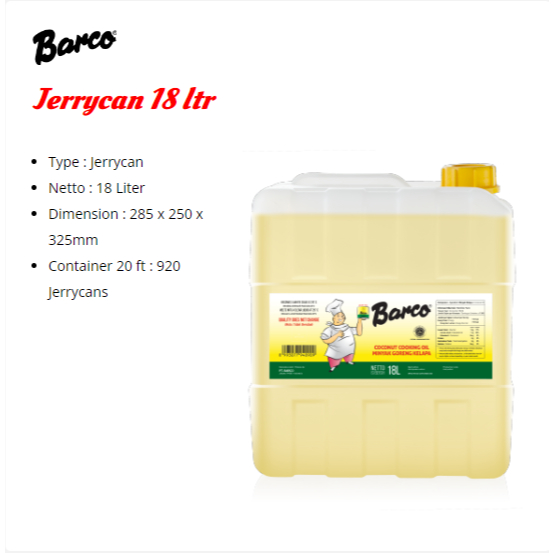 

Minyak Goreng Barco 18 Liter Derigen Jerigen Instan Gosend Only Surabaya