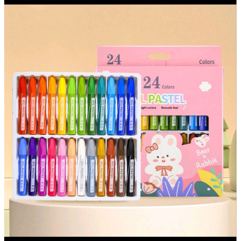 

crayon oil pastel isi 24 / crayon warna labubu isi 24