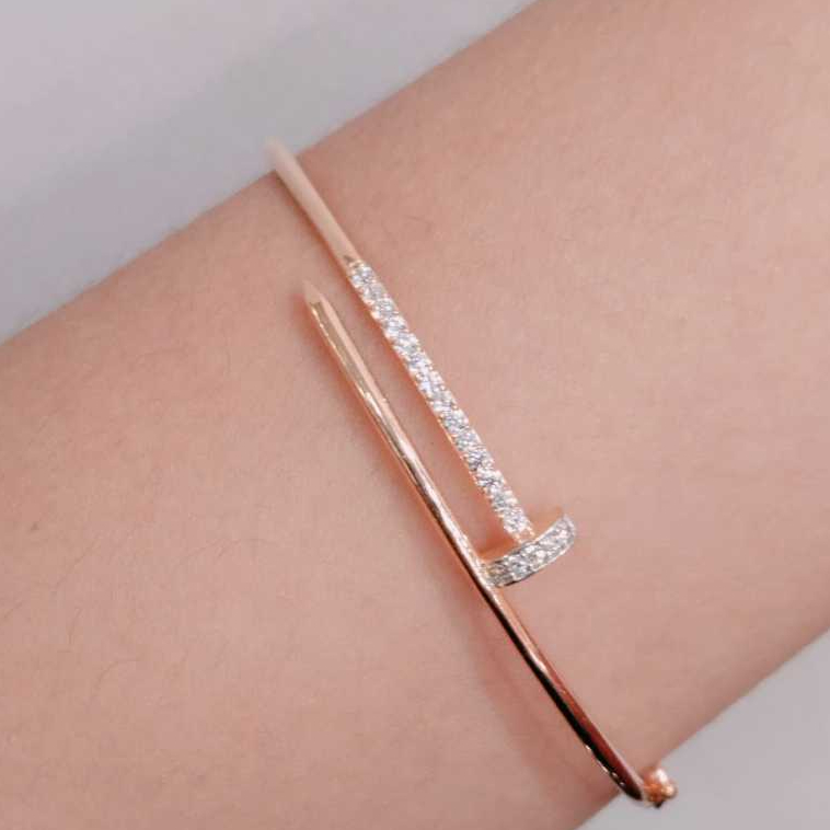 GELANG BANGLE PAKU PERMATA GOLD EMAS ASLI