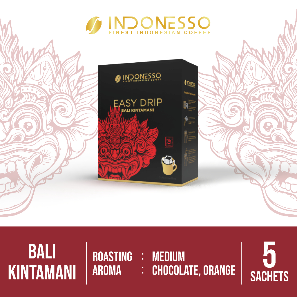 

INDONESSO Bali Kintamani Easy Coffee Drip Bag Kopi Drip 5 Sachet x 11g