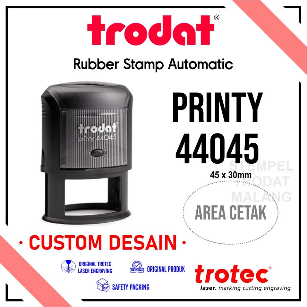 

Stempel trodat 44045 (45 x 30 mm) Stempel Warna Otomatis, Original Trodat