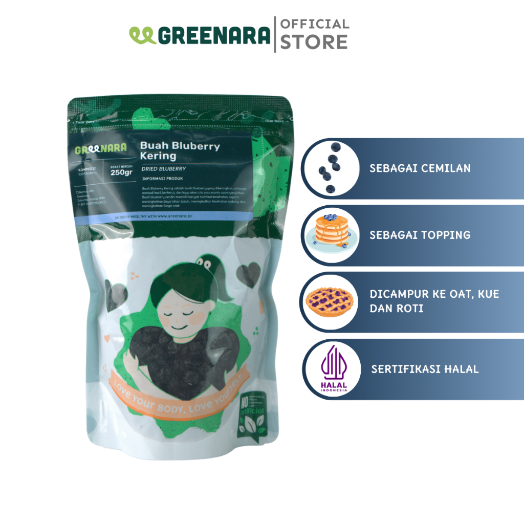 

Greenara - Blueberry Kering 250gr / Dried Blueberry