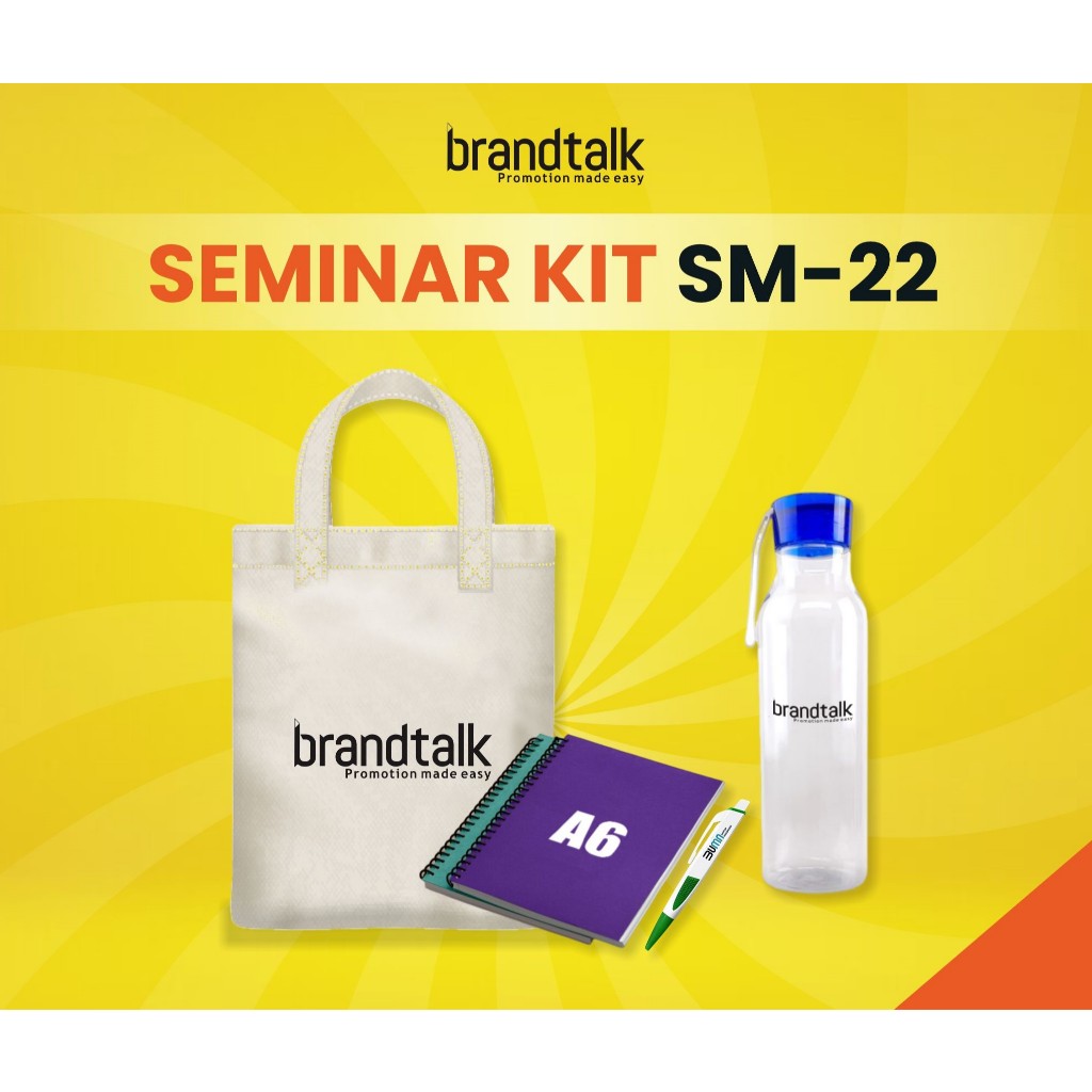 

Tas Canvas, Tumbler Colada, Notebook Spiral A6, Pulpen Sablon - Paket Custom Seminar Kit Isi 3 - SM22