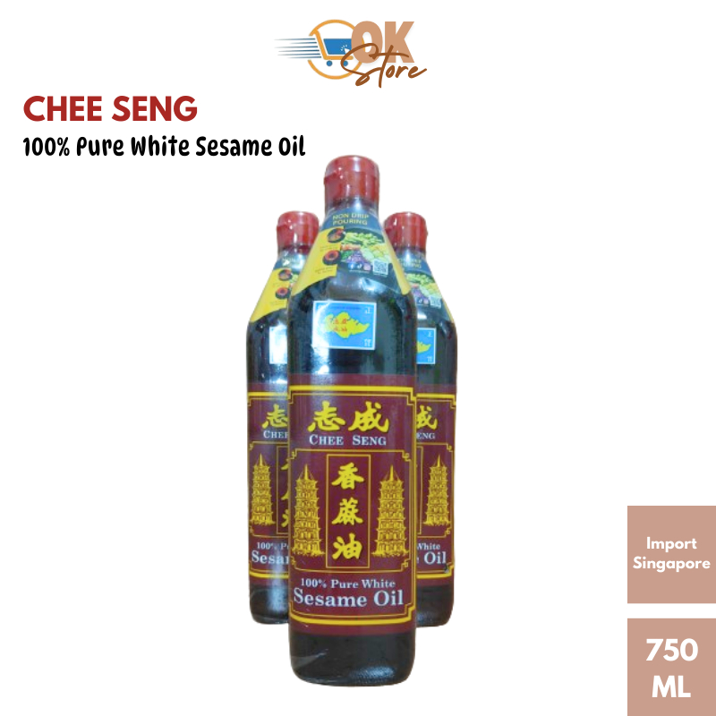 Minyak Wijen / Pure White Sesame Oil Chee Seng / Double Pagoda SINGAPORE 750ML (Expiry 12 December 2