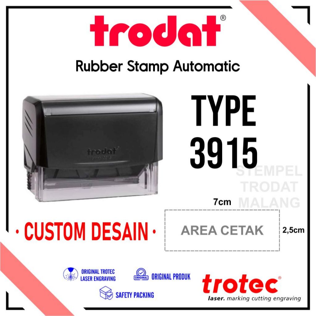 

stempel trodat 3915 (70x25 mm)stempel toko, nama usaha, logo dll