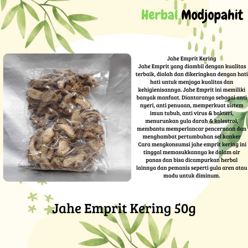 

Jahe emprit 50gr kering Herbal Tunggal Kering Modjopahet