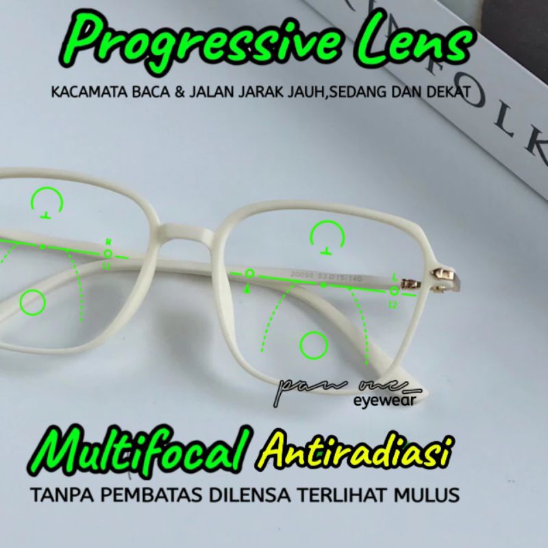 Kacamata Baca Progresif Antiradiasi 20098 Trendy | Kacamata Double Fokus Baca dan Jalan Karak Jauh S